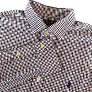 Polo Ralph Lauren Slim Fit Men XL Long Slv Button‎ Up Blue Purple Plaid Work